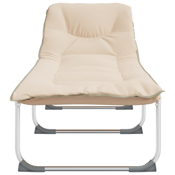 vidaXL Chaise longue pliable en tissu beige