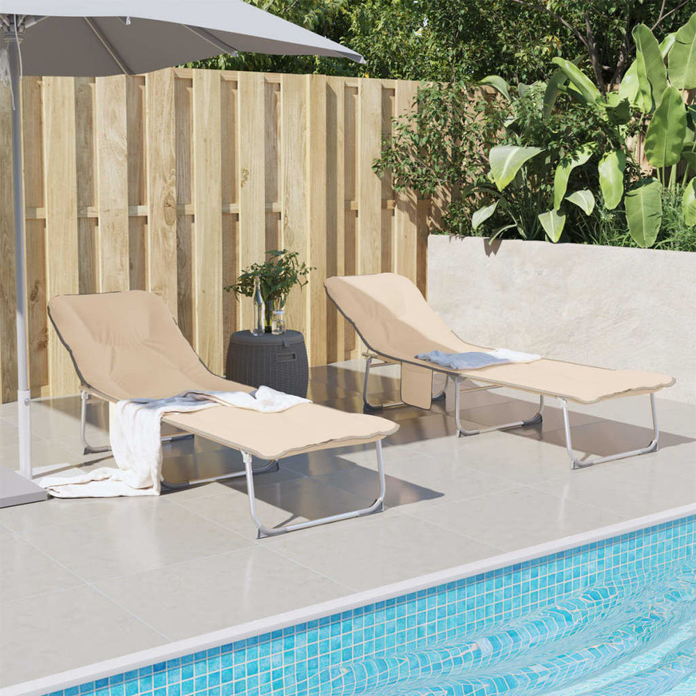 Klappbare Sonnenliege Beige