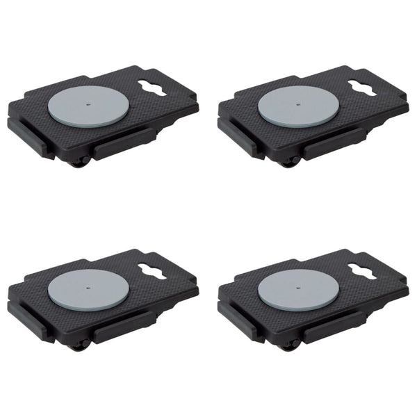Transportroller mit 8 Rollen 4 Stk. Schwarz Polypropylen 150 kg