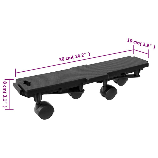 Transportroller mit 4 Rollen 2 Stk. Schwarz Polypropylen 170 kg