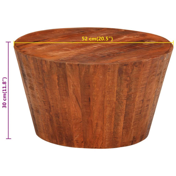 vidaXL Table basse Ø 52x30 cm Bois de manguier massif