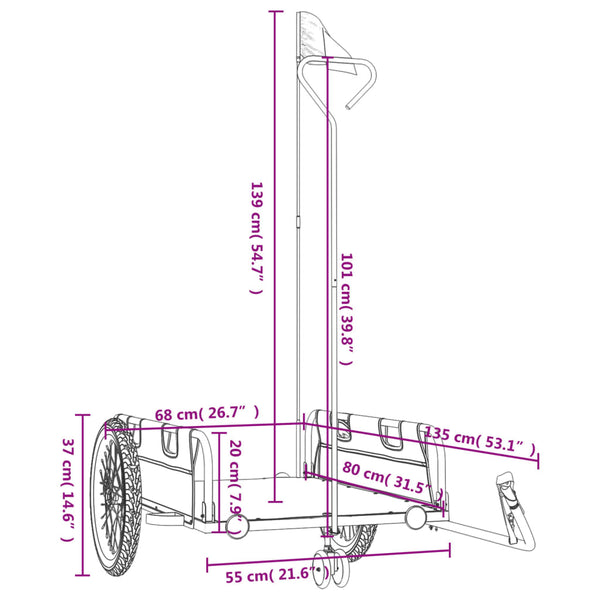 Fahrradanhänger Grün & Schwarz - 45kg