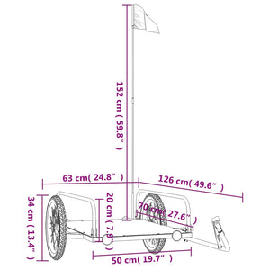 Fahrradanhänger Lastenanhänger Schwarz 45kg