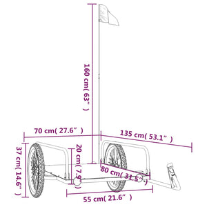 Fahrradanhänger Schwarz 45kg Kapazität
