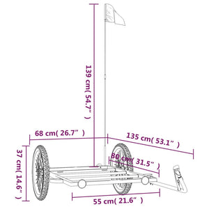 Fahrradanhänger - Schwarz, 45kg Kapazität