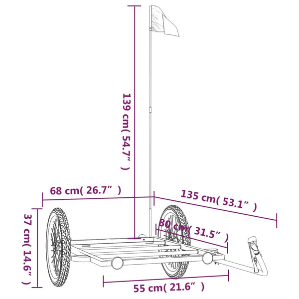 Fahrradanhänger - Schwarz, 45kg Kapazität