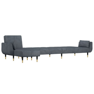 Schlafsofa in L-Form Dunkelgrau 275x140x70 cm Samt