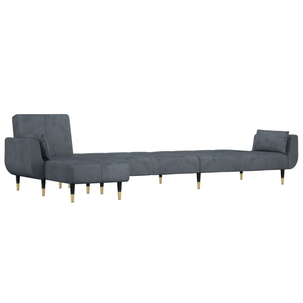 Schlafsofa in L-Form Dunkelgrau 275x140x70 cm Samt