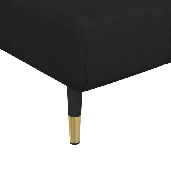 Schlafsofa in L-Form Schwarz 275x140x70 cm Samt