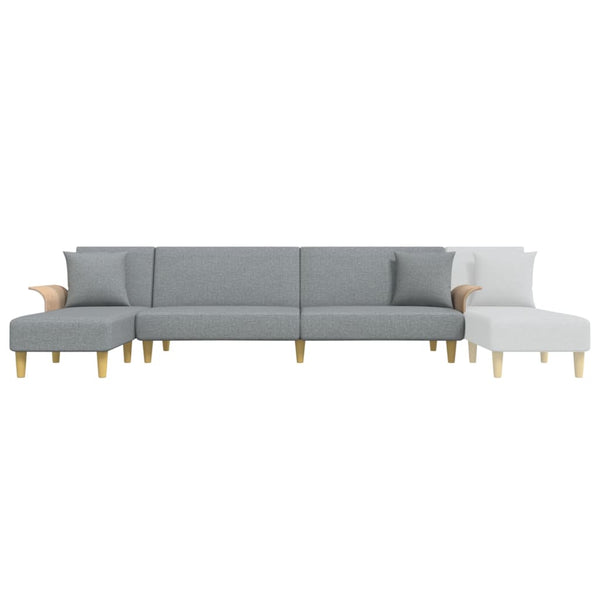 Schlafsofa in L-Form Hellgrau 279x140x70 cm Stoff