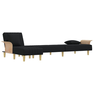 Schlafsofa in L-Form Schwarz 279x140x70 cm Stoff