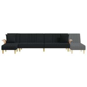 Schlafsofa in L-Form Schwarz 279x140x70 cm Stoff
