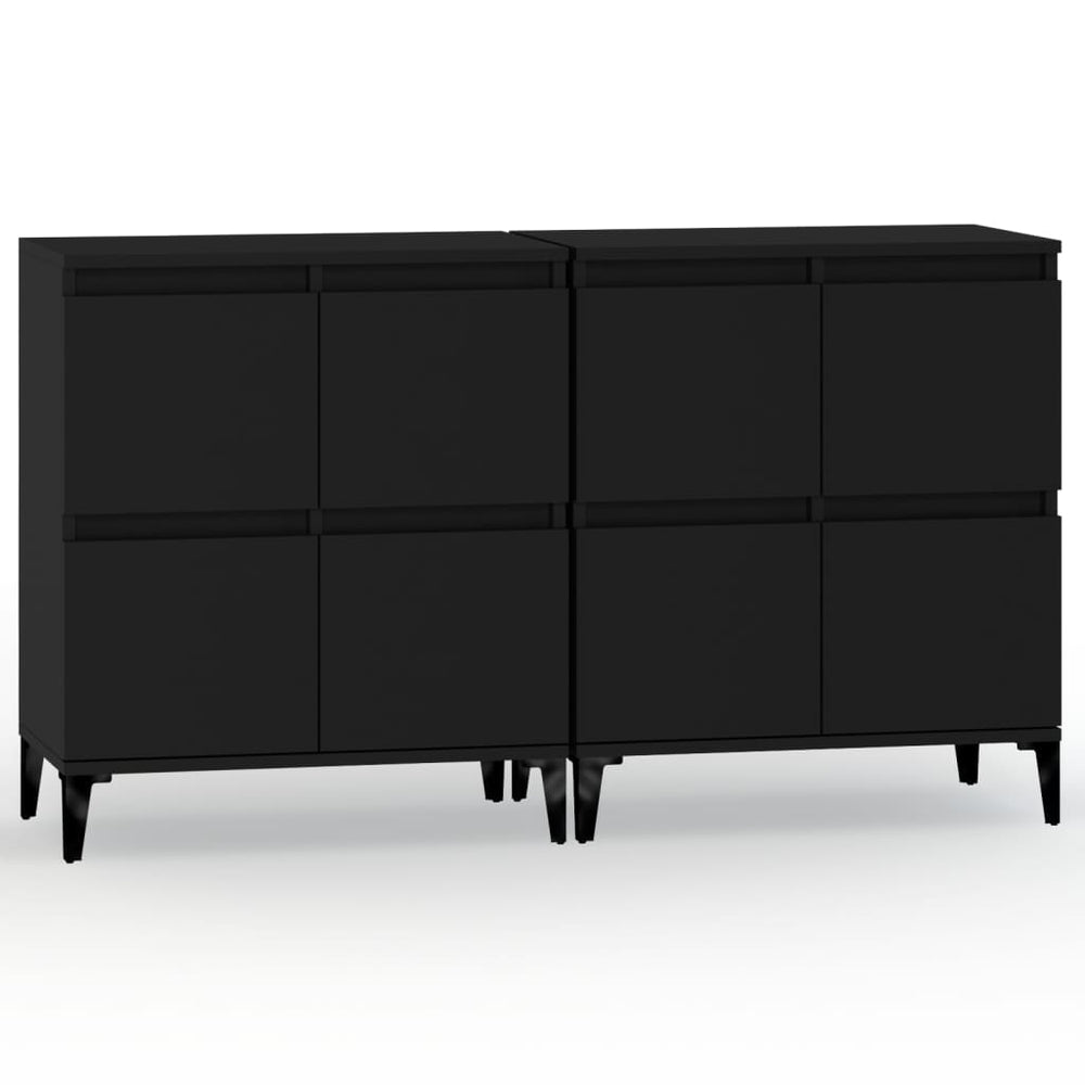 vidaXL Sideboards 2 pcs. Black 60x35x70 cm Engineered Wood
