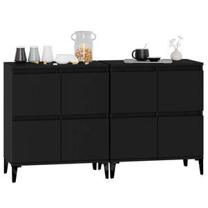 Sideboards 2 Stk. Schwarz 60x35x70 cm Holzwerkstoff