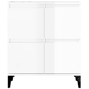 Sideboards 2 Stk. Hochglanz-Weiß 60x35x70 cm Holzwerkstoff