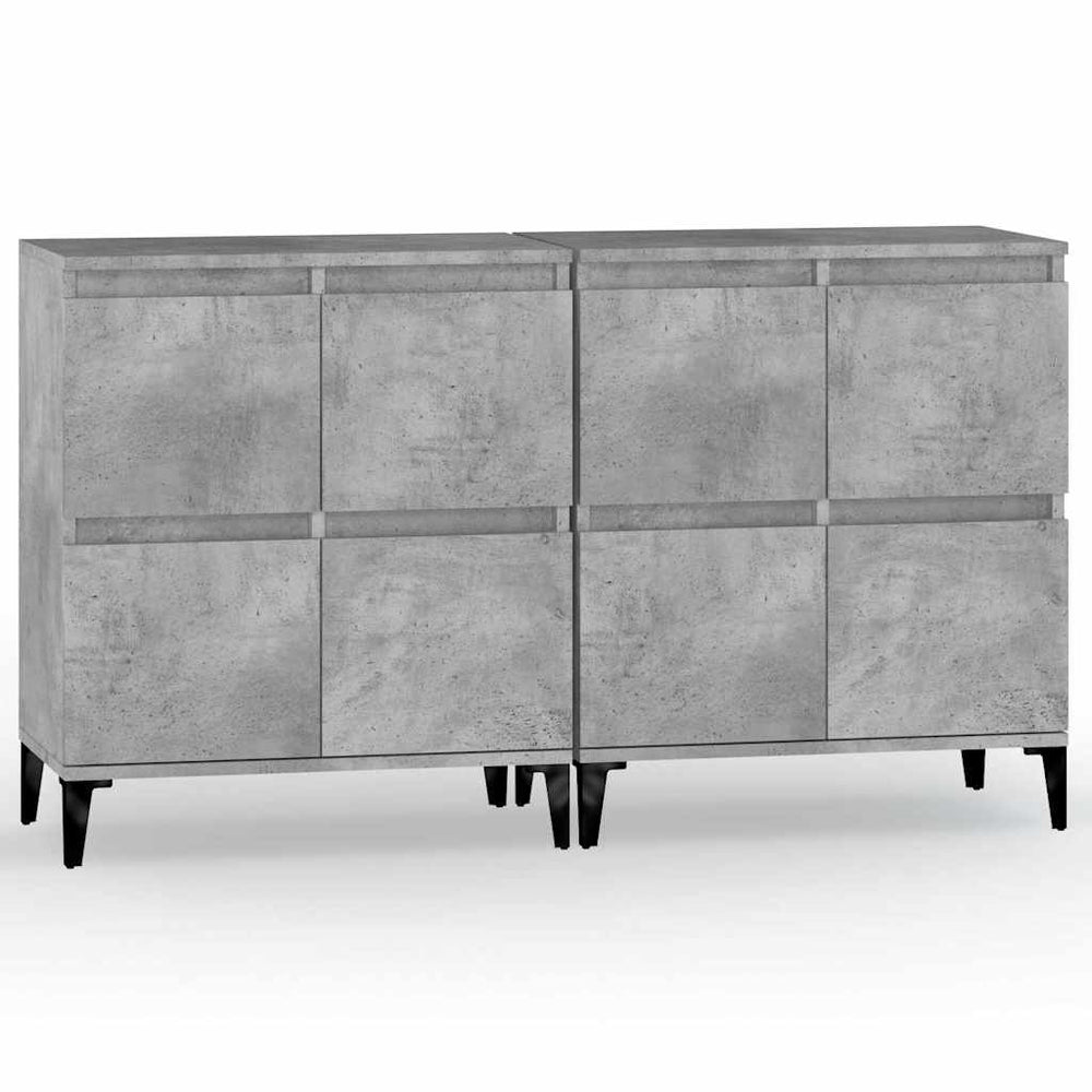 vidaXL Sideboards 2 pcs. Concrete Grey 60x35x70 cm Engineered Wood
