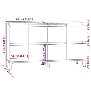 Sideboards 2 Stk. Betongrau 60x35x70 cm Holzwerkstoff