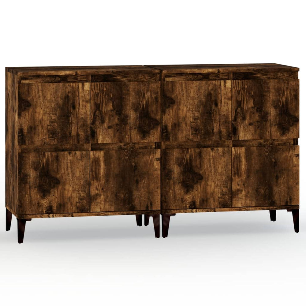 vidaXL Sideboards 2 pcs. Smoked Oak 60x35x70 cm Engineered Wood