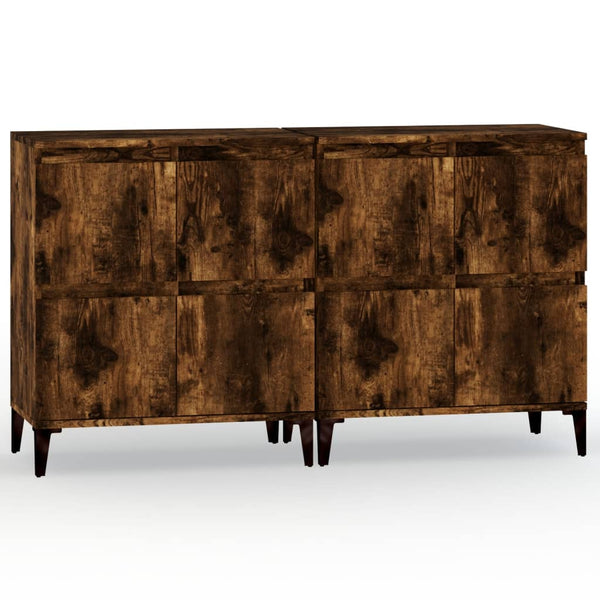 vidaXL Buffets 2 pcs Chêne fumé 60x35x70 cm Bois d'ingénierie