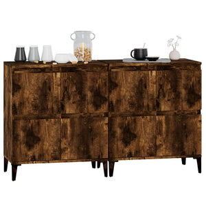 vidaXL Buffets 2 pcs Chêne fumé 60x35x70 cm Bois d'ingénierie