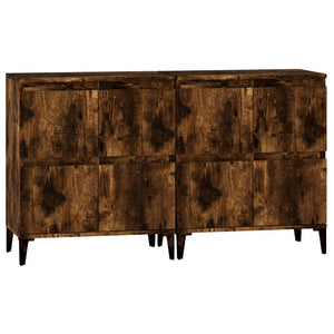 vidaXL Buffets 2 pcs Chêne fumé 60x35x70 cm Bois d'ingénierie
