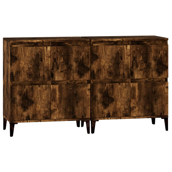 vidaXL Buffets 2 pcs Chêne fumé 60x35x70 cm Bois d'ingénierie