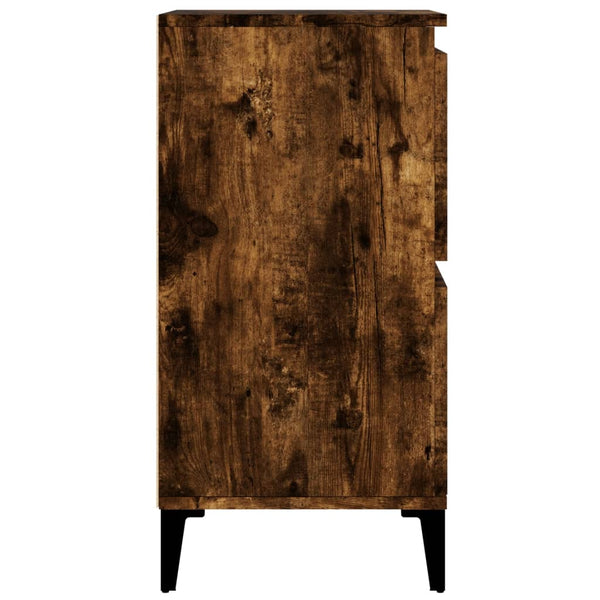 vidaXL Buffets 2 pcs Chêne fumé 60x35x70 cm Bois d'ingénierie