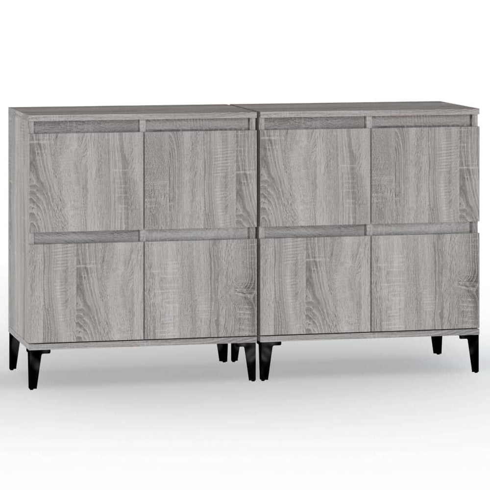 vidaXL Sideboards 2 pcs. Gray Sonoma 60x35x70 cm Engineered Wood
