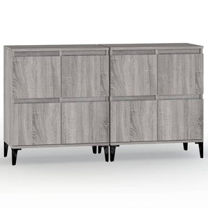 vidaXL Commodes 2 pcs Gris Sonoma 60x35x70 cm Bois d'ingénierie