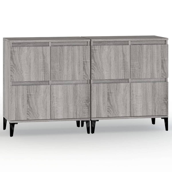 vidaXL Commodes 2 pcs Gris Sonoma 60x35x70 cm Bois d'ingénierie