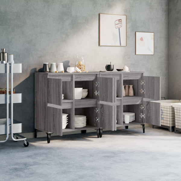 vidaXL Commodes 2 pcs Gris Sonoma 60x35x70 cm Bois d'ingénierie