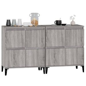 vidaXL Commodes 2 pcs Gris Sonoma 60x35x70 cm Bois d'ingénierie