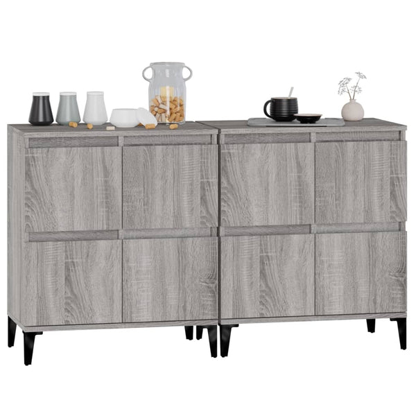 vidaXL Commodes 2 pcs Gris Sonoma 60x35x70 cm Bois d'ingénierie
