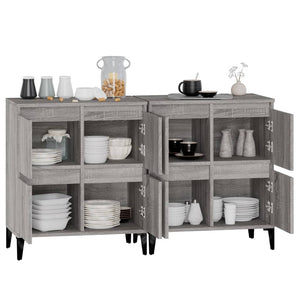 vidaXL Commodes 2 pcs Gris Sonoma 60x35x70 cm Bois d'ingénierie