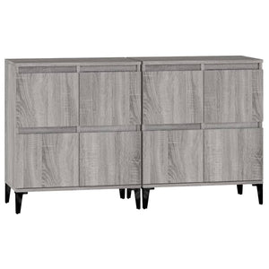 vidaXL Commodes 2 pcs Gris Sonoma 60x35x70 cm Bois d'ingénierie
