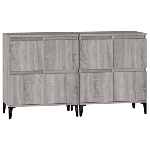 vidaXL Commodes 2 pcs Gris Sonoma 60x35x70 cm Bois d'ingénierie