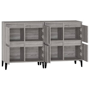vidaXL Commodes 2 pcs Gris Sonoma 60x35x70 cm Bois d'ingénierie