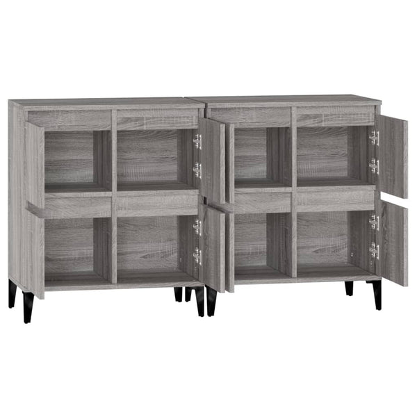 vidaXL Commodes 2 pcs Gris Sonoma 60x35x70 cm Bois d'ingénierie