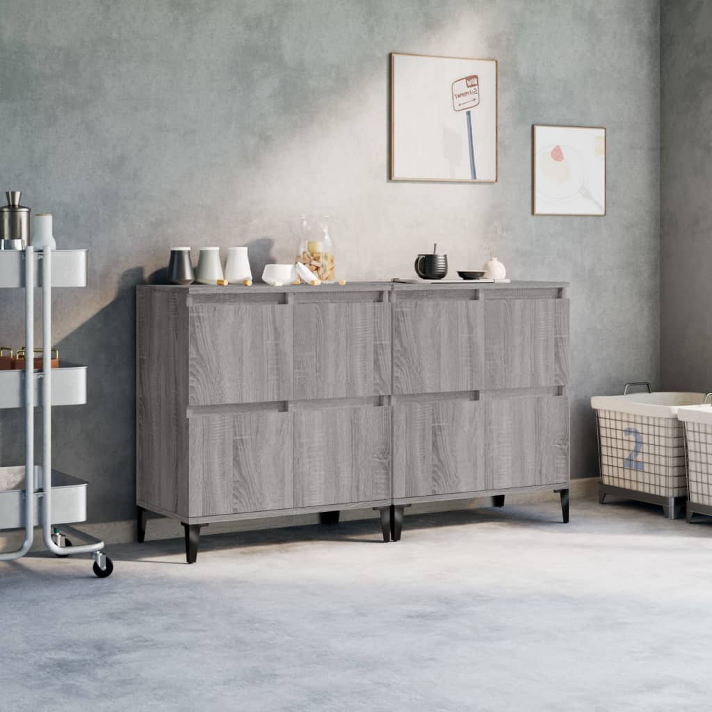 vidaXL Commodes 2 pcs Gris Sonoma 60x35x70 cm Bois d'ingénierie