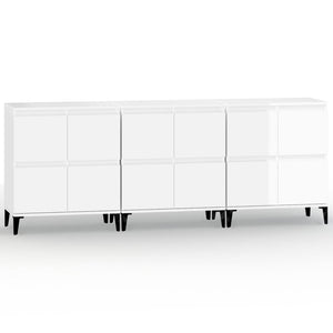 Sideboards 3 Stk. Hochglanz-Weiß 60x35x70 cm Holzwerkstoff