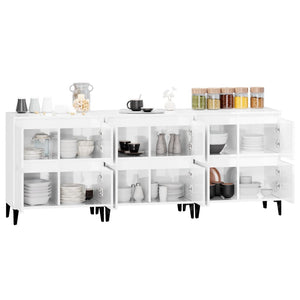 Sideboards 3 Stk. Hochglanz-Weiß 60x35x70 cm Holzwerkstoff