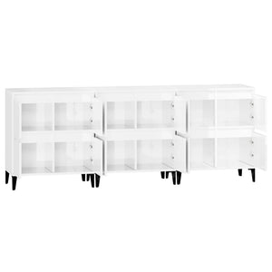 Sideboards 3 Stk. Hochglanz-Weiß 60x35x70 cm Holzwerkstoff