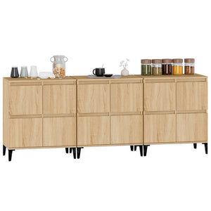 Sideboards 3 Stk. Sonoma-Eiche 60x35x70 cm Holzwerkstoff