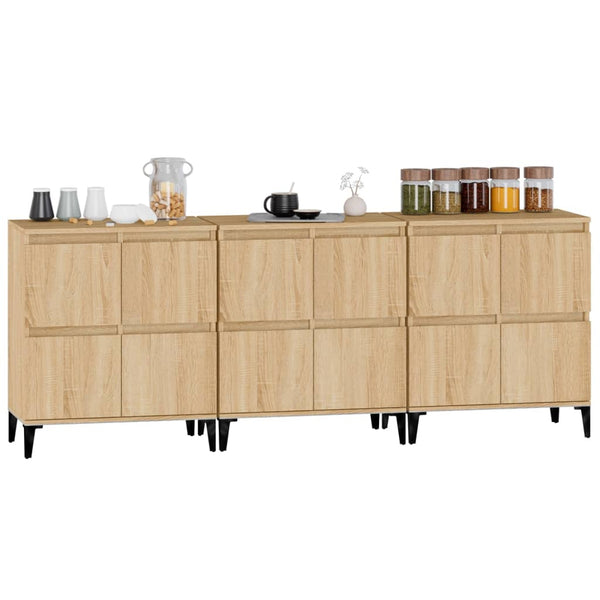 Sideboards 3 Stk. Sonoma-Eiche 60x35x70 cm Holzwerkstoff