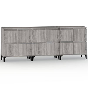Sideboards 3 Stk. Grau Sonoma 60x35x70 cm Holzwerkstoff