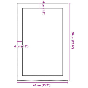 Waschtischplatte 40x60x(2-4) cm Massivholz Unbehandelt