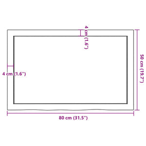 vidaXL Plan de toilette 80x50x(2-4) cm en bois massif brut