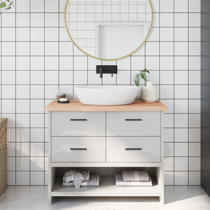 vidaXL Plateau de lavabo 100x30x(2-4) cm en bois massif brut