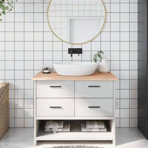 vidaXL Plan de toilette 100x50x2 cm Bois massif Brut