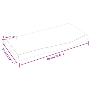 Waschtischplatte Hellbraun 60x30x(2-4) cm Massivholz Behandelt